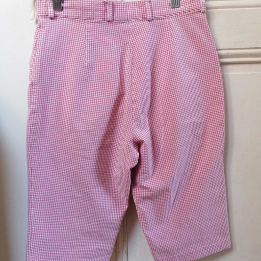 Vintag pink and white gingham Bermuda shorts