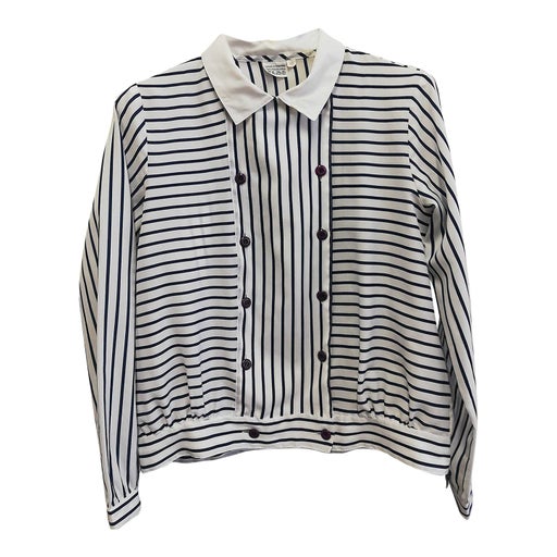 Double-breasted striped blouse