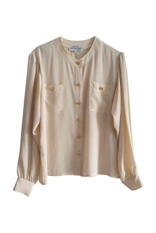 Vintage beige blouse with pretty buttons