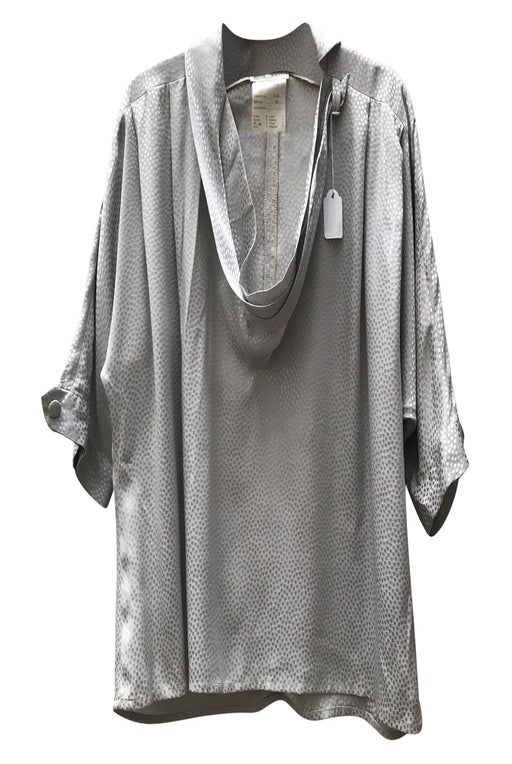 Emmanuelle Khanh gray silk blouse with