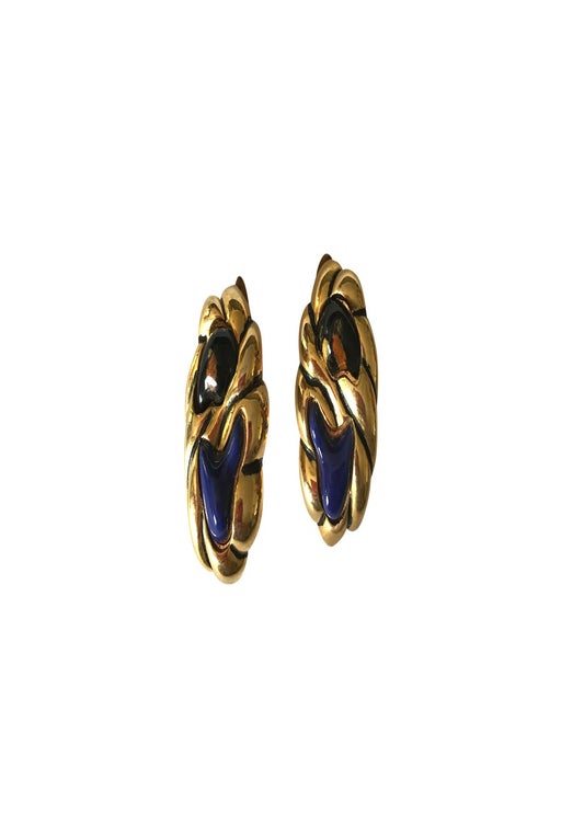Gold metal clip earring