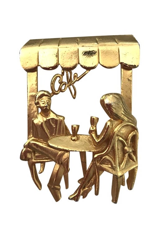 Terrasse de Café brooch with two golden