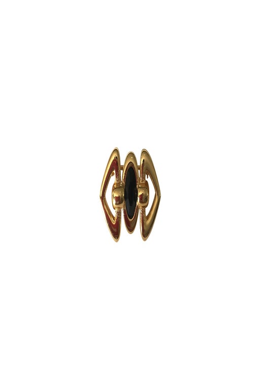 Small Orena brooch in gold metal with