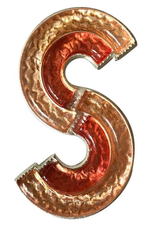 Silver plated &quot;S&quot; brooch a