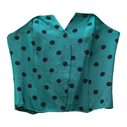 Blue-green bustier with black polka dots 14/18, bo