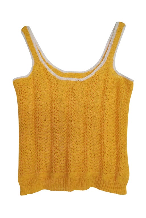 Saffron yellow crochet top, made m