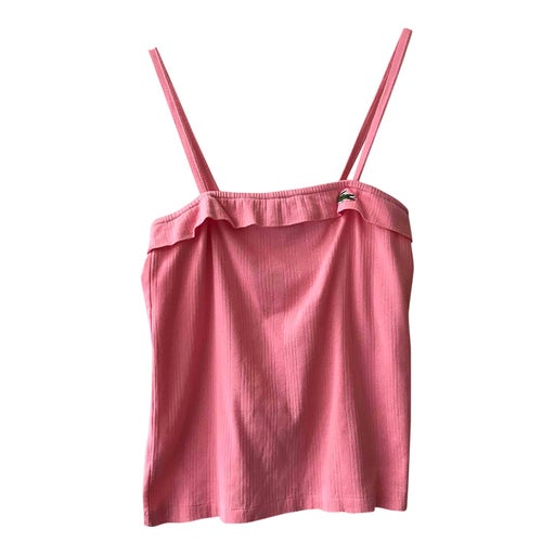 Pink ribbed Lacoste tank top, bretel