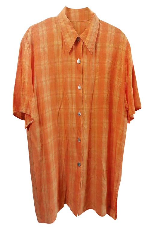 Vintage 70's orange check shirt Shor