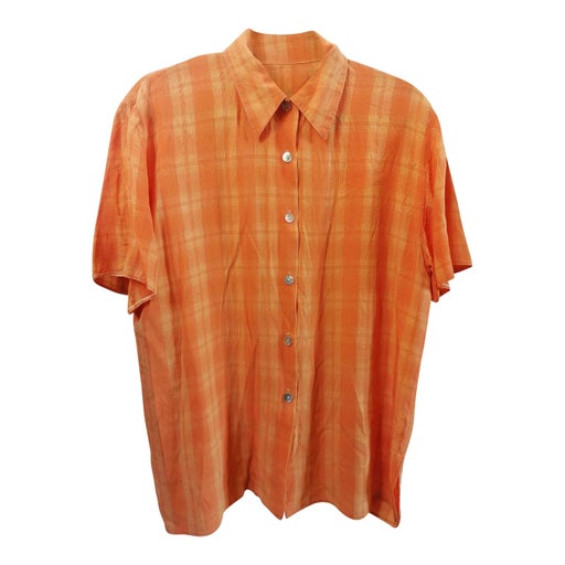 Vintage 70's orange check shirt Shor