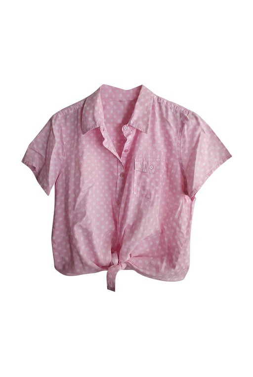 cotton shirt with rounded polka dots on 