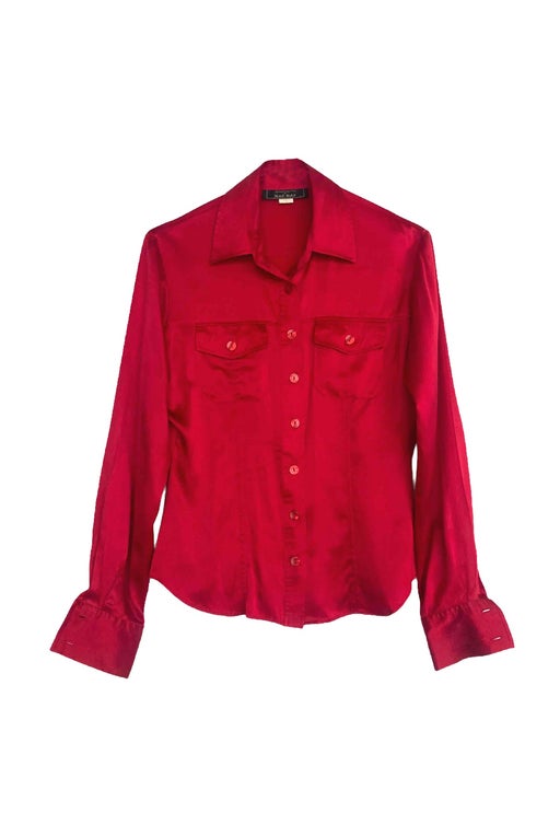Ruby red silk shirt
