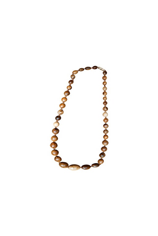 wooden necklace, olive wood beads