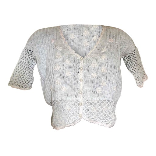 Small knit and crochet crop top jacket
