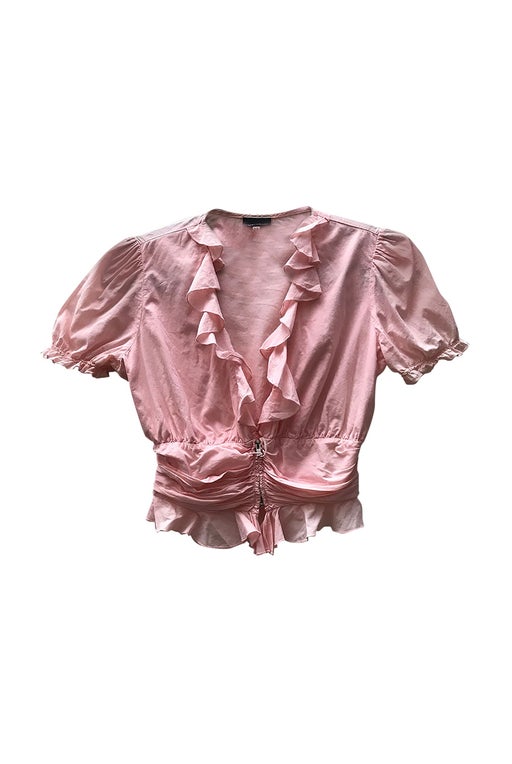 Pale pink Ungaro top with balloon sleeves