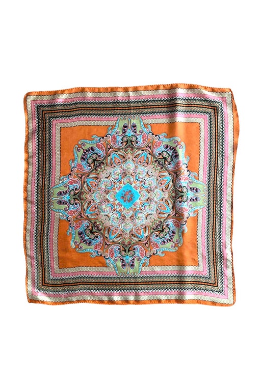 Small silk scarf with bohemian baroq pattern