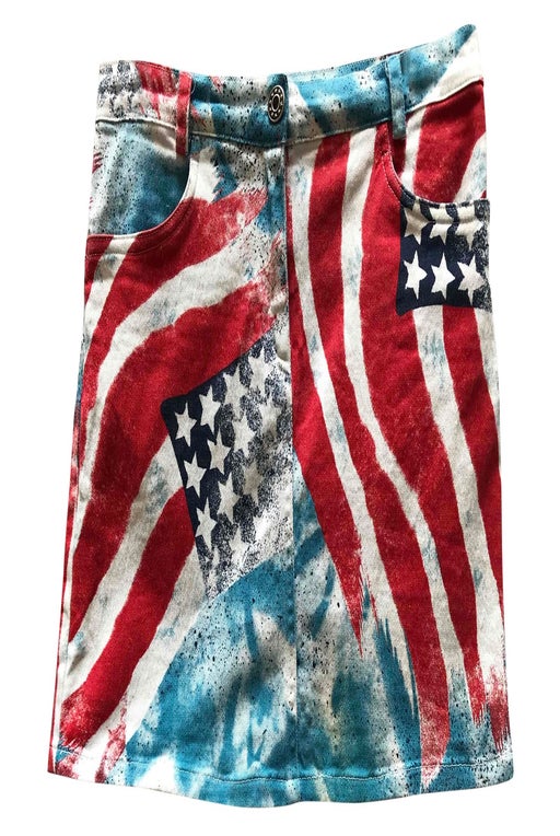 American flag print mini skirt
