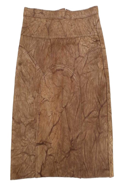Leather skirt to wear high waist, in