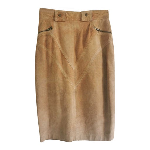 Pencil model leather skirt, high waist