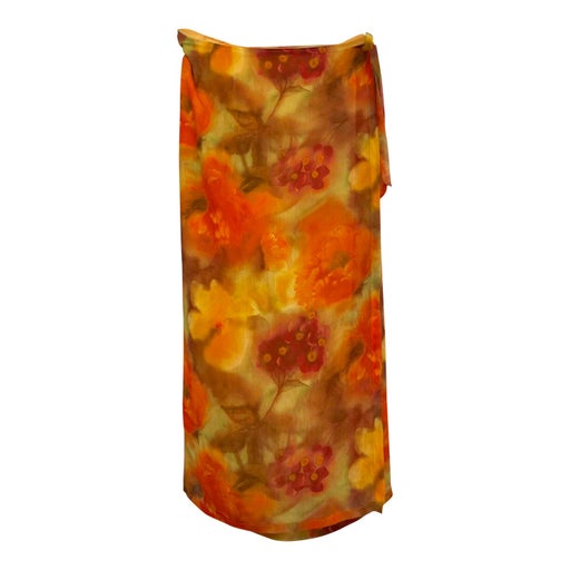 Wrap skirt in arty floral print in