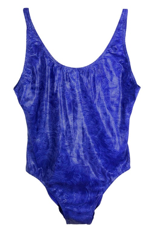 Purple one-piece swimsuit (color