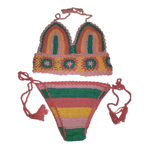 Multicolor past crochet swimsuit