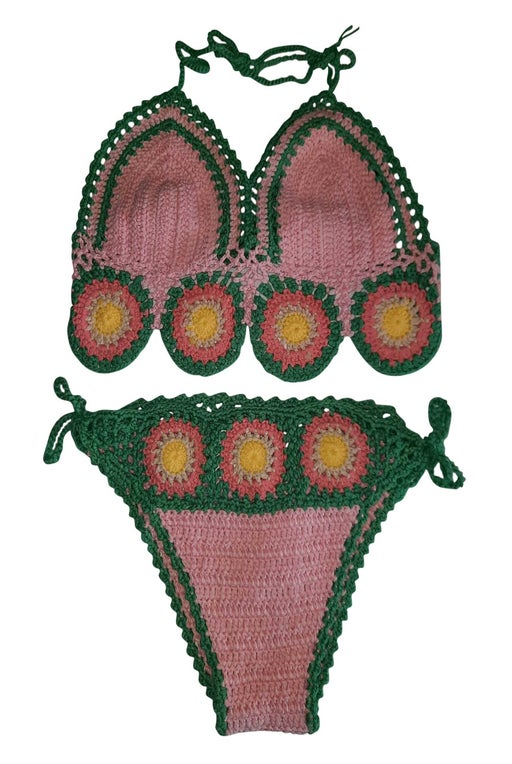 Multicolor past crochet swimsuit