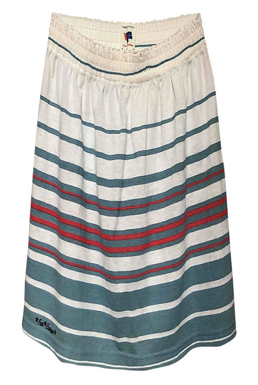 Mini tennis skirt. Striped. Made in F