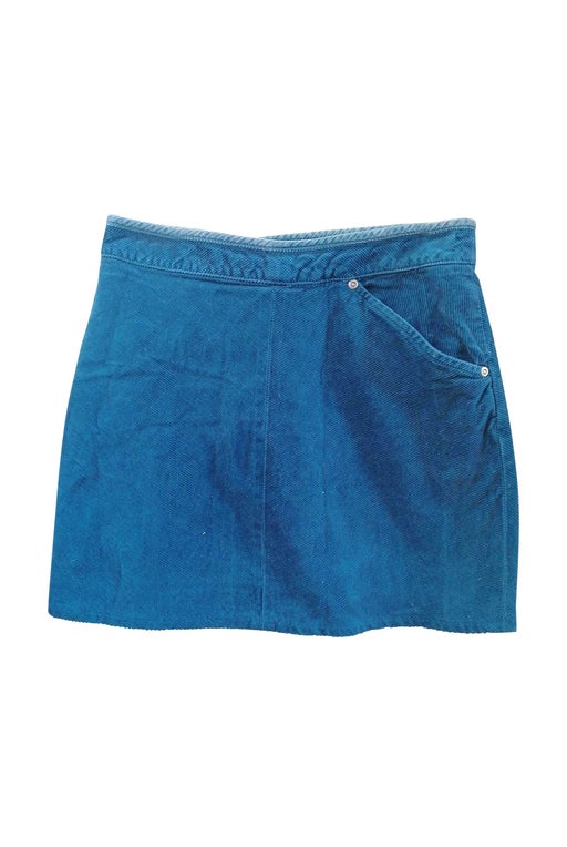 Vintage year blue velvet mini skirt