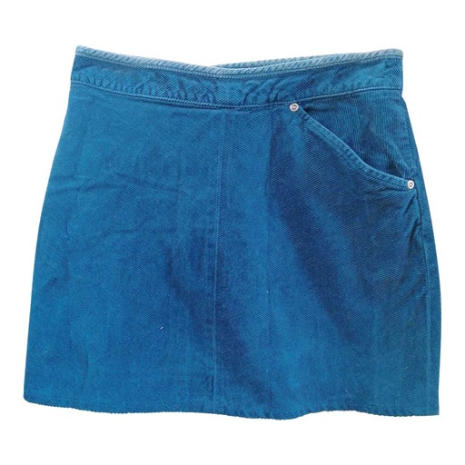 Vintage year blue velvet mini skirt
