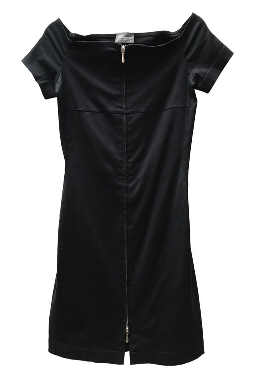 Mini dress Paco Rabanne black with sleeves