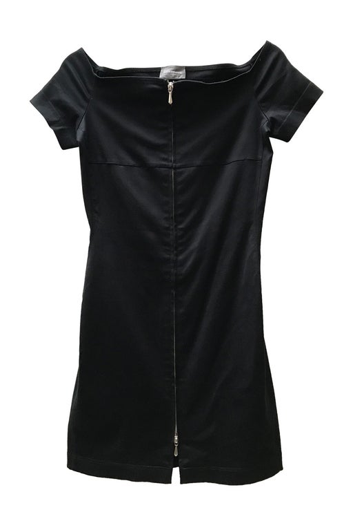 Mini dress Paco Rabanne black with sleeves