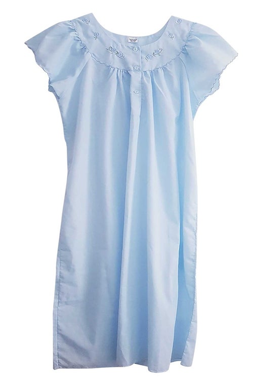 Blue cotton blend nightgown