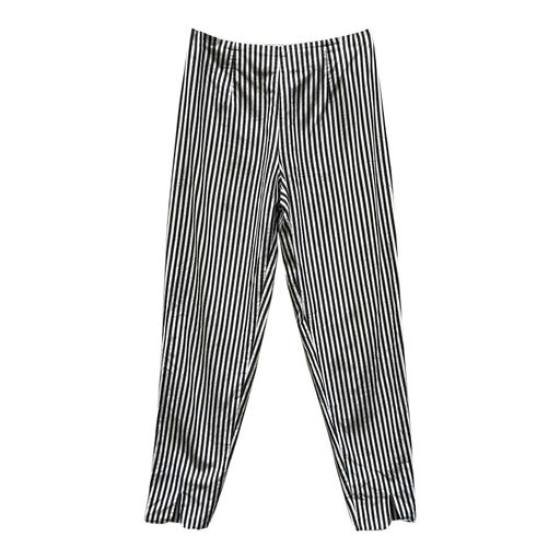 Black and white striped high waisted pants