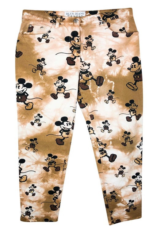 Mickey Mouse Patterned Denim Trousers