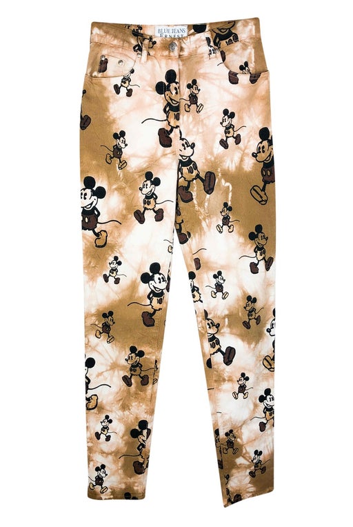 Mickey Mouse Patterned Denim Trousers