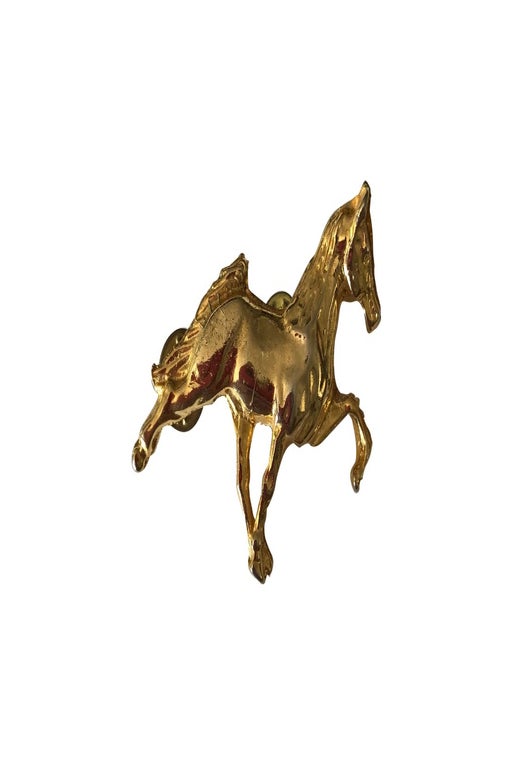 Horse pins in gold metal, with two f
