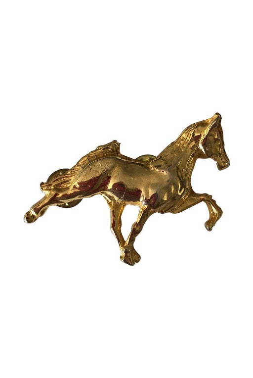Horse pins in gold metal, with two f