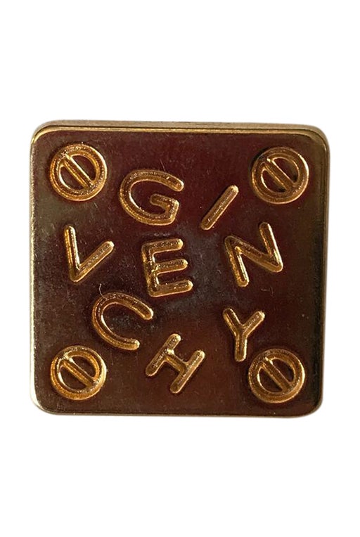 Square Givenchy pins in gold metal