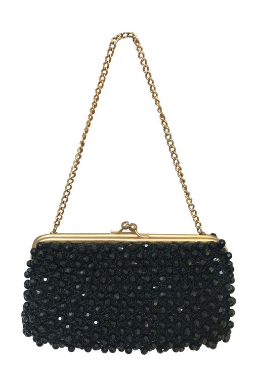 Small black pearl pouch with armatur