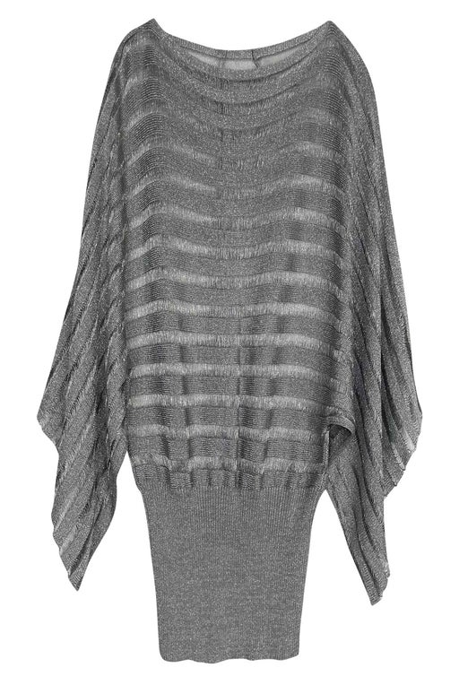 Openwork knit silver lurex sweater