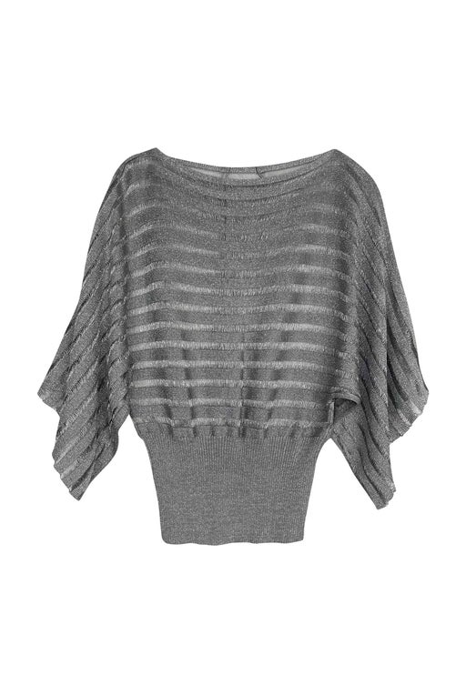 Openwork knit silver lurex sweater