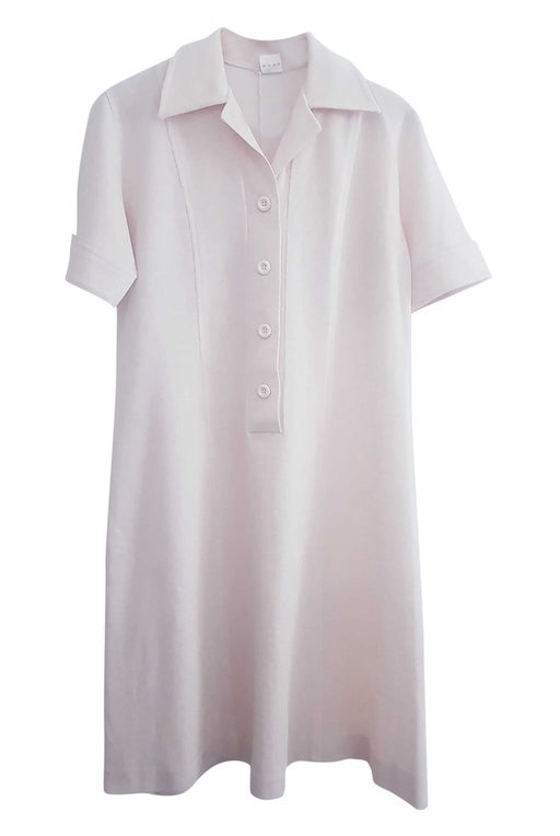 Short-sleeved shift dress in polyes