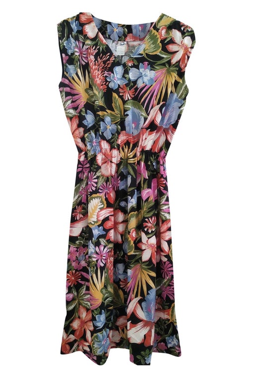 multicolored floral dress 100% cotton f