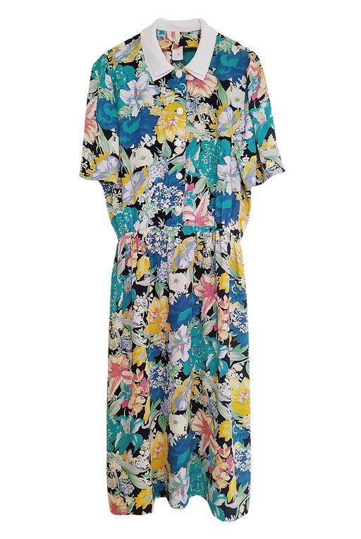 Floral dress with a cole and bouto