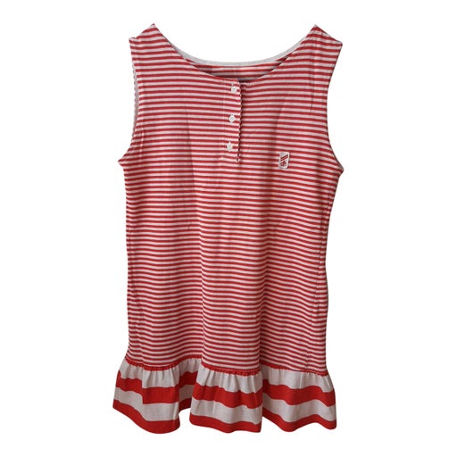 sleeveless mini dress round neck buttone