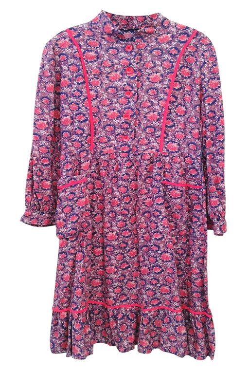 Floral 70s dress, cotton, mid-season, in