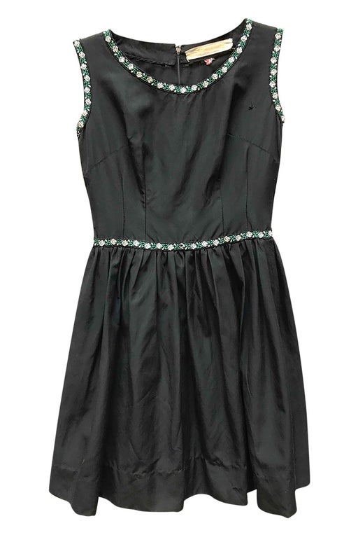 La Samaritaine black silk dress with f