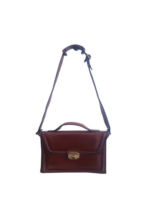 Brown leather bag, satchel style