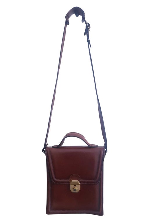 Brown leather bag, satchel style