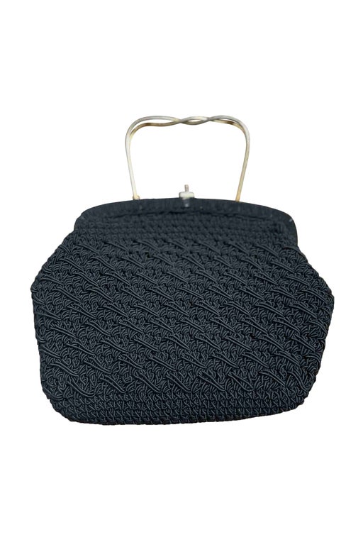 Bag covered with crocheted fabric